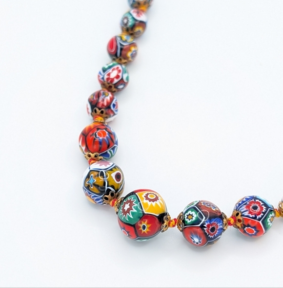 Vintage 18" Venetian Millefiori Bead Necklace - Picture 4 of 8